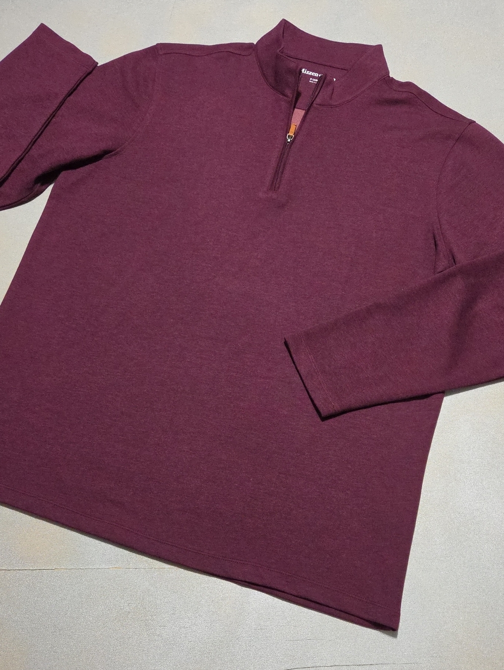 Mizzen+Main Men's Zip-Up Sweater in Wine NWOTS